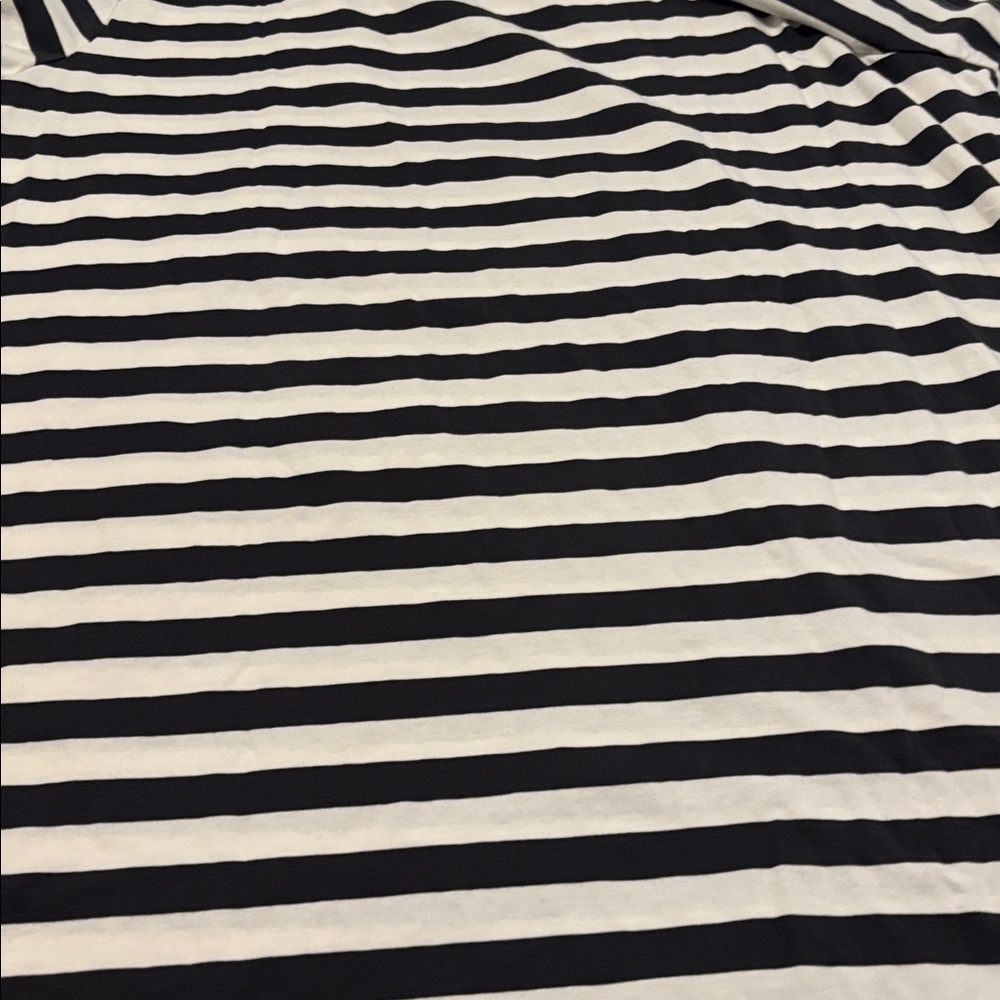 Old Navy VTG crew neck mini t-shirt dress Charcoal & White Striped SZ 2X NWT - Picture 12 of 12